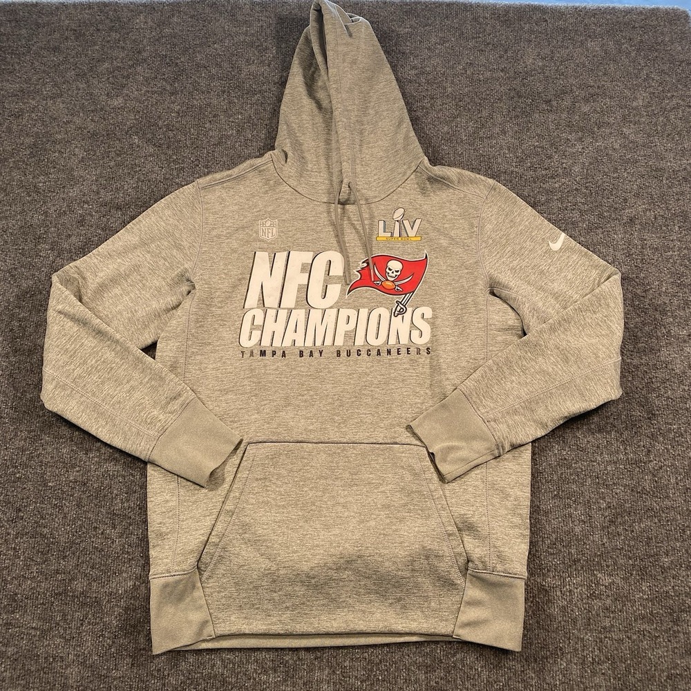 Tampa Bay Buccaneers NFC Champions Nike Dri Fit Hoodie Mens Medium LIV Football